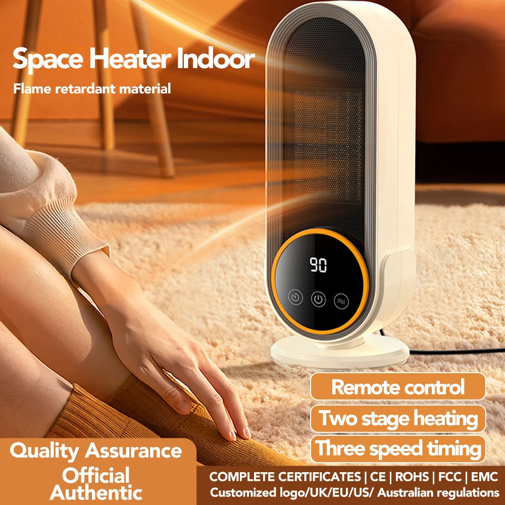 1200W Portable Electric Heater for Home & Office, 220V Desktop Fan Heater, Fast Room Warmer for Winter